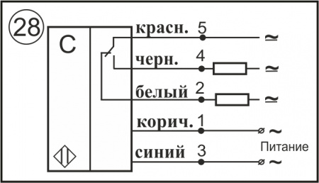 Датчик бесконтактный емкостный SE071-NO/NC-ACR-TF-TRAB60(рег.задержка вкл-выкл 60сек.)
