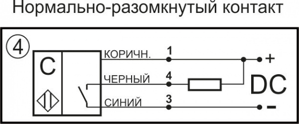 Датчик бесконтактный ёмкостный ЕУ01-NO-NPN-P-М12х1(12X18H10T)