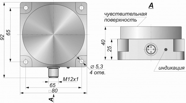 Датчик бесконтактный индуктивный И40-NO-AC-P